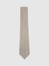 John Lewis Reiss Punto Silk Knit Tie Champagne- Buy online at McGrocer