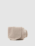 Reiss Punto silk knit tie Champagne, imported from the UK