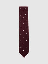 John Lewis Reiss Punto Spot Silk Tie, Burgundy- Buy online at McGrocer