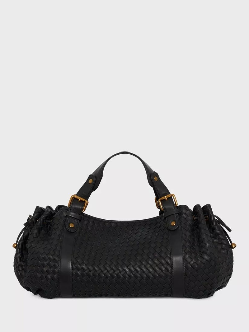 Gerard Darel woven leather shoulder bag black (British brand)
