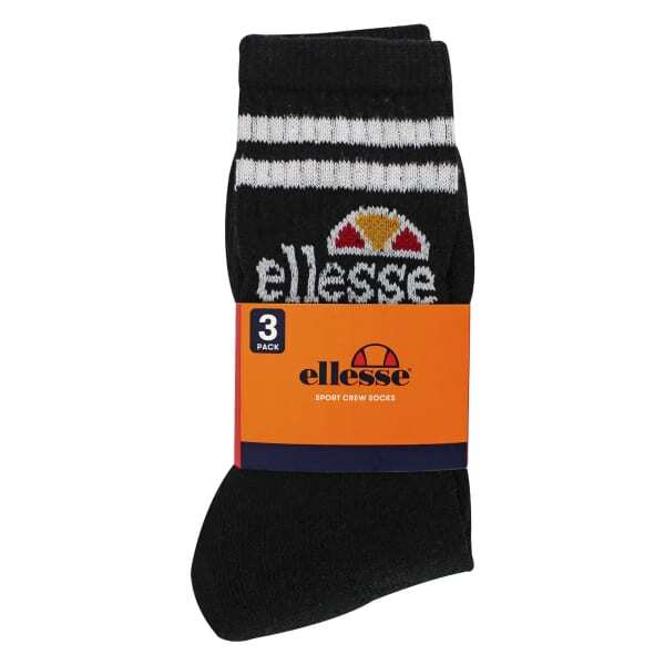 Ellesse 3 pack mens Vulloni jacquard logo sport socks - British product