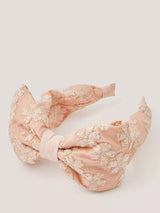 John Lewis Monsoon Kids' Sara Bow Headband, Pale Pink- Buy online at McGrocer