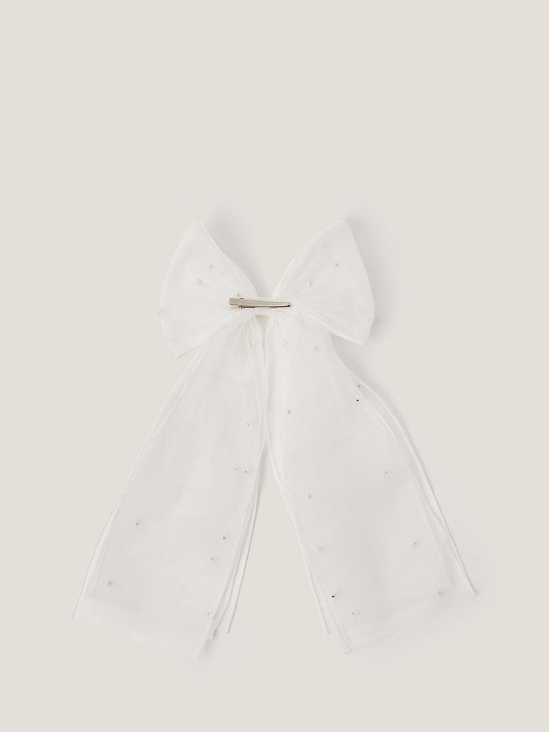 Monsoon kids pearl bow hair clip white, imported from the UK