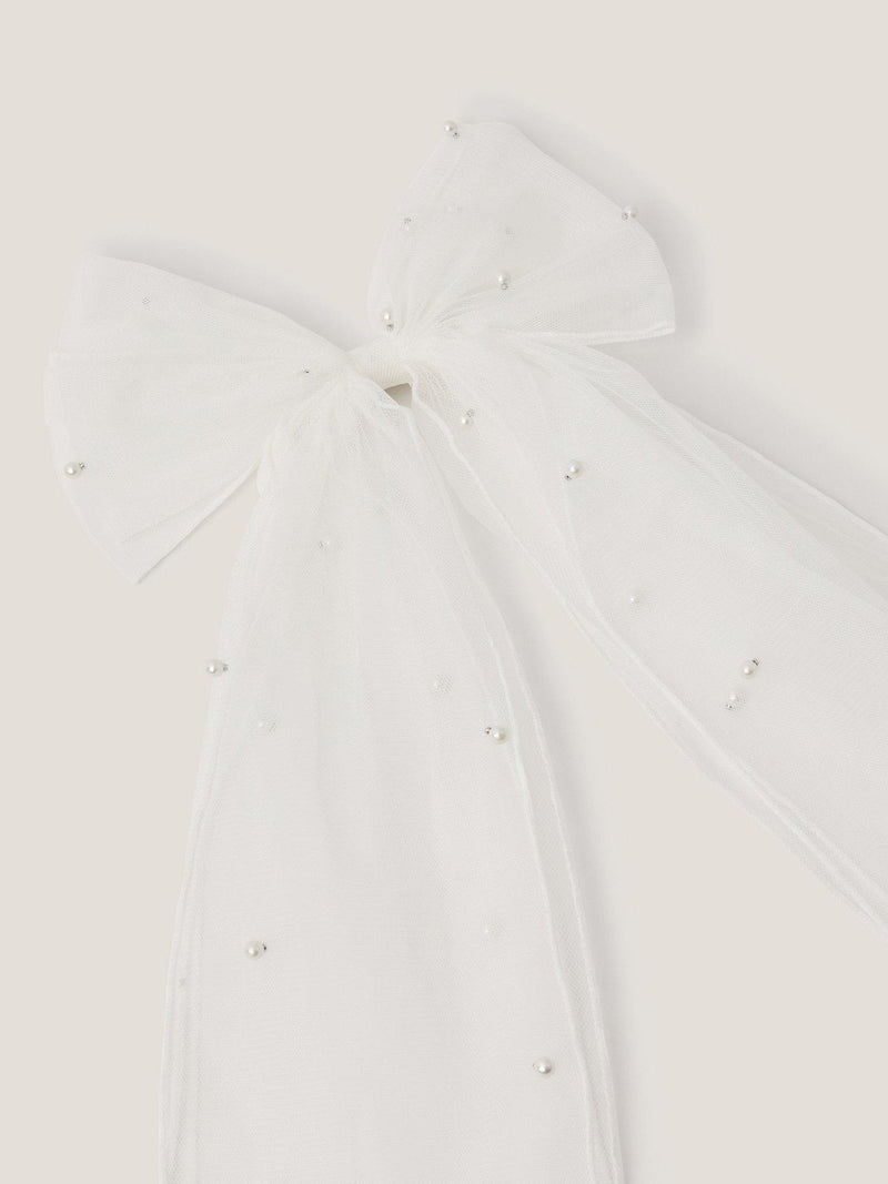 Monsoon kids pearl bow hair clip white, imported from the UK