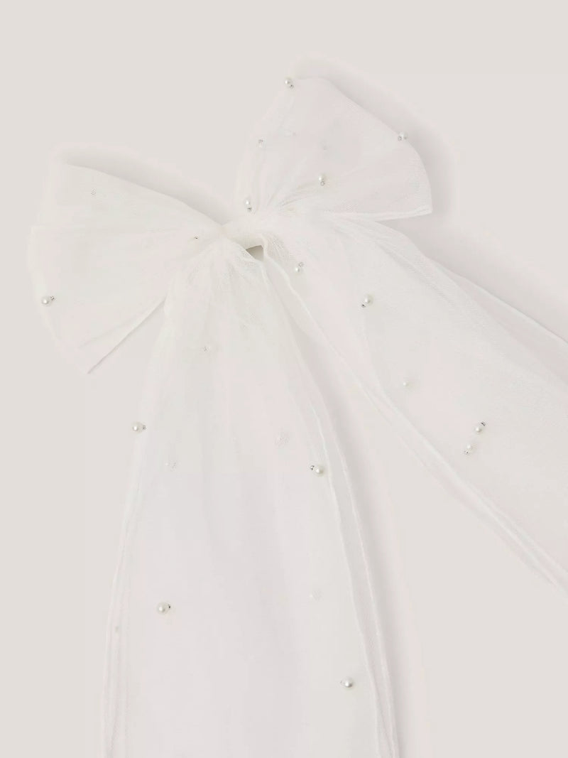 Monsoon kids pearl bow hair clip white, imported from the UK
