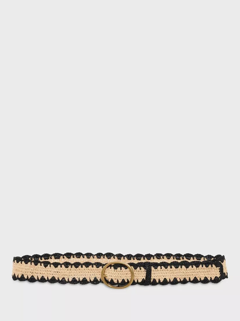 Gerard Darel raffia belt black multi - British product