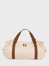 John Lewis Gerard Darel 24H Contrast Strap Grab Bag, Ecru/Brown- Buy online at McGrocer