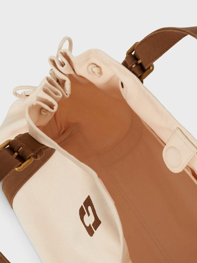 Gerard Darel grab bag contrast strap ecru brown, UK version