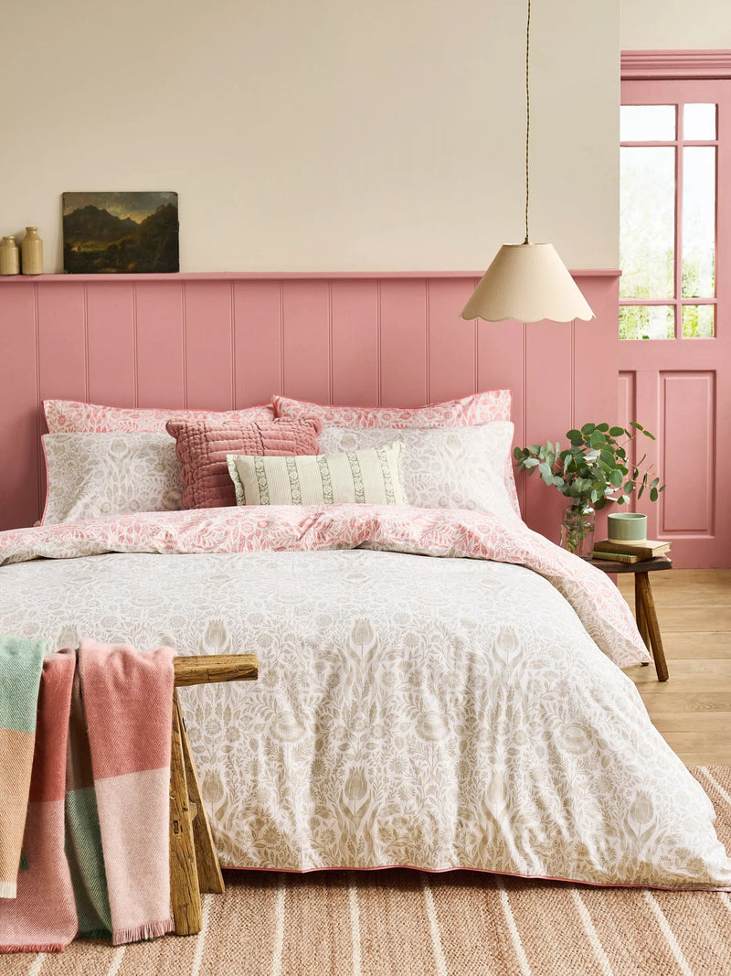 Laura Ashley Ashtead Damask reversible duvet cover double, imported from the UK