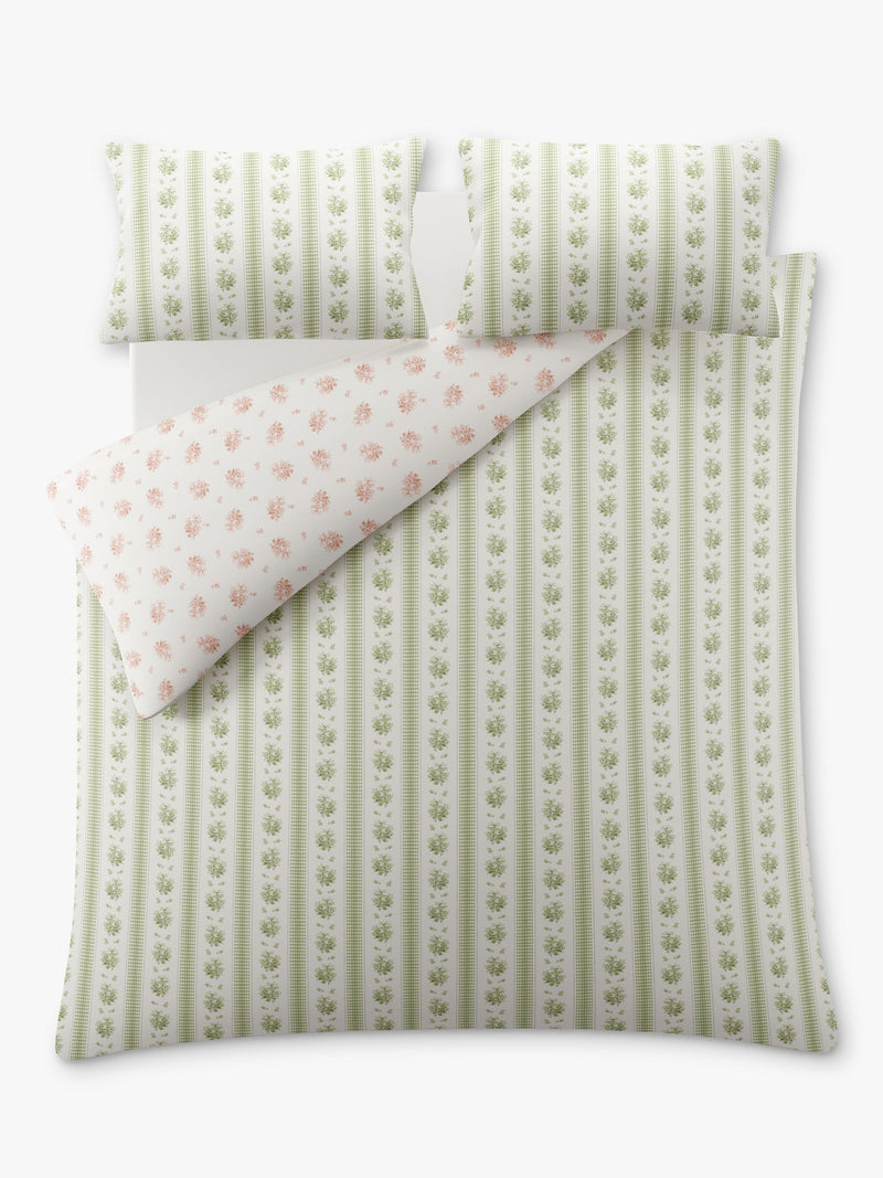 Laura Ashley duvet cover set double floral stripe reversible, imported from the UK