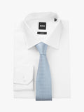 HUGO BOSS geometric silk tie light blue (British brand)
