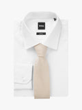 HUGO BOSS plain beige tie, UK version