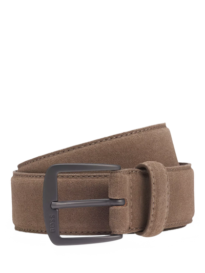John Lewis BOSS Italian Suede Belt, Beige- Buy online at McGrocer