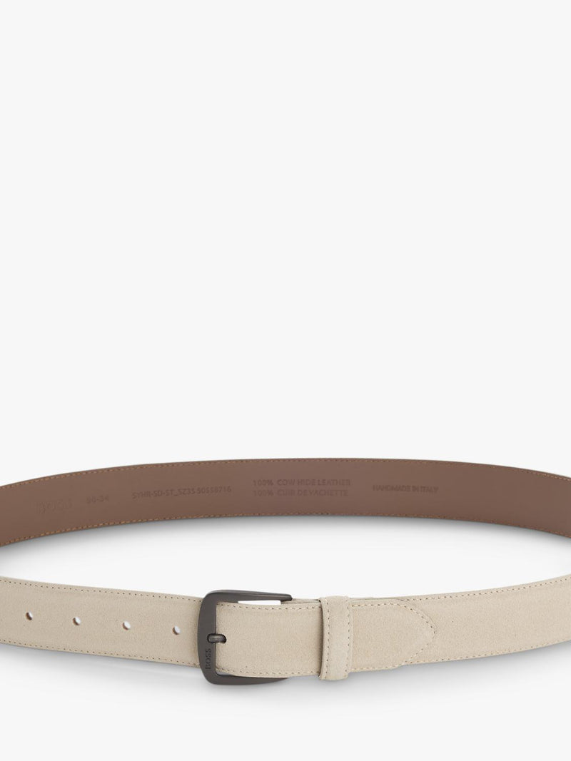 HUGO BOSS suede belt Open White - British product