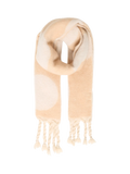 ICHI Mie spot tassel scarf in Safari, 185cm long (British brand)
