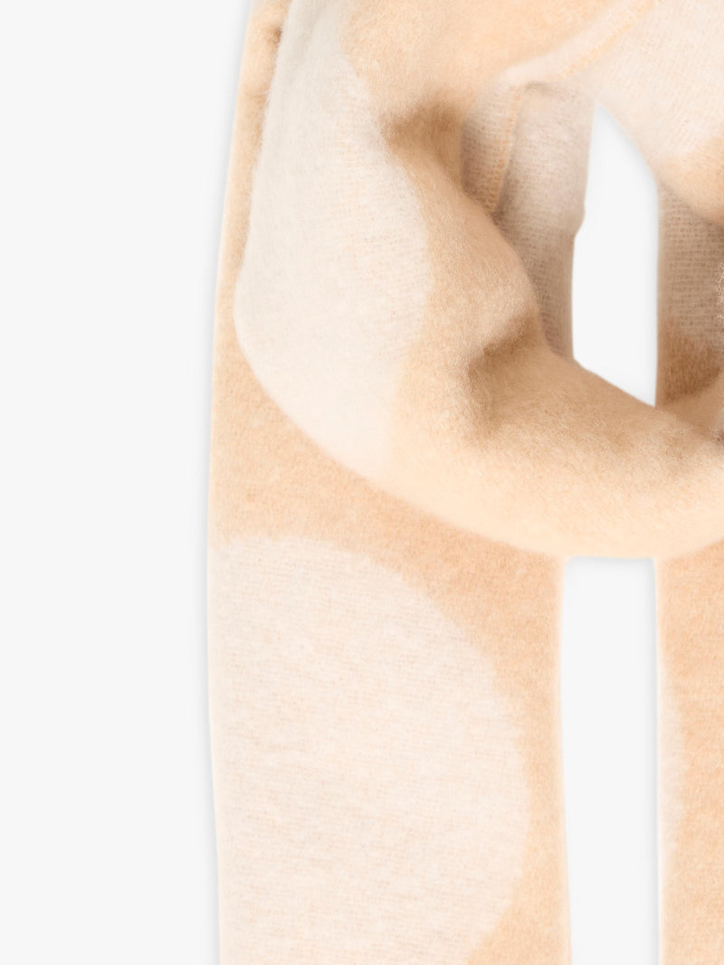 ICHI Mie spot tassel scarf in Safari, 185cm long (British brand)