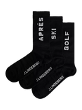 J.Lindeberg crew socks pack of 3 black, imported from the UK