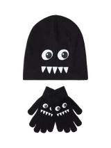 John Lewis Lindex Kids' Glow in the Dark Beanie Hat & Magic Gloves Set, Black- Buy online at McGrocer