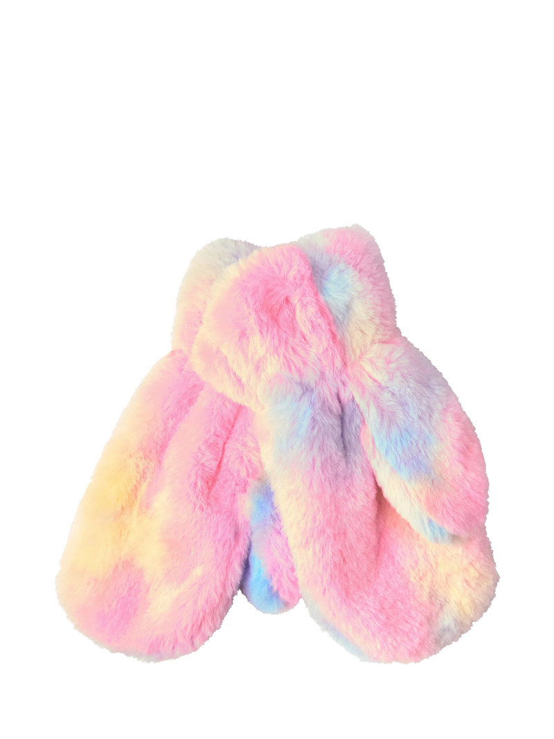Lindex kids faux fur mittens Light Pink - British product