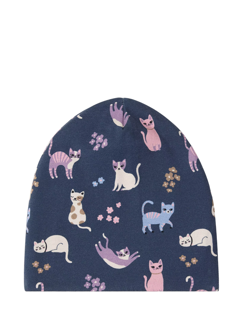 Lindex kids cat beanie hat dark blue, UK version