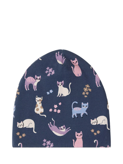 John Lewis Lindex Kids' Cat Beanie Hat, Dark Blue- Buy online at McGrocer