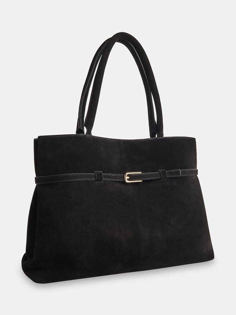 Whistles pure suede shoulder bag with buckle detail, UK version
