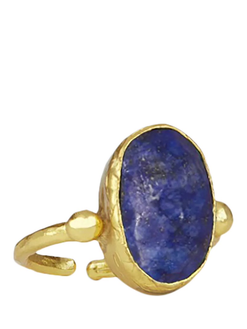 Ottoman Hands Lapis cocktail ring gold plated (British brand)