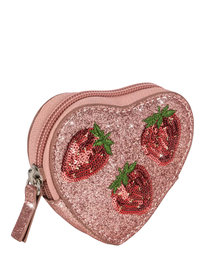 Konges Sløjd kids strawberry wallet with glitter finish (British brand)