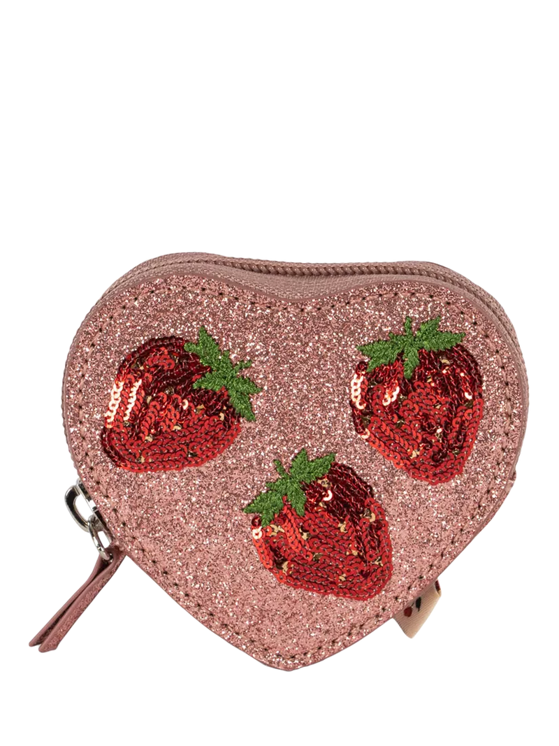 Konges Sløjd kids strawberry wallet with glitter finish (British brand)