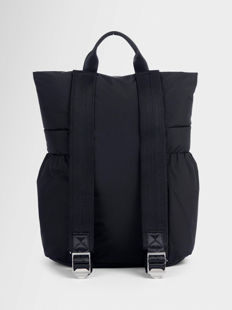 Sweaty Betty Nimbus backpack in black with reflective details, UK version