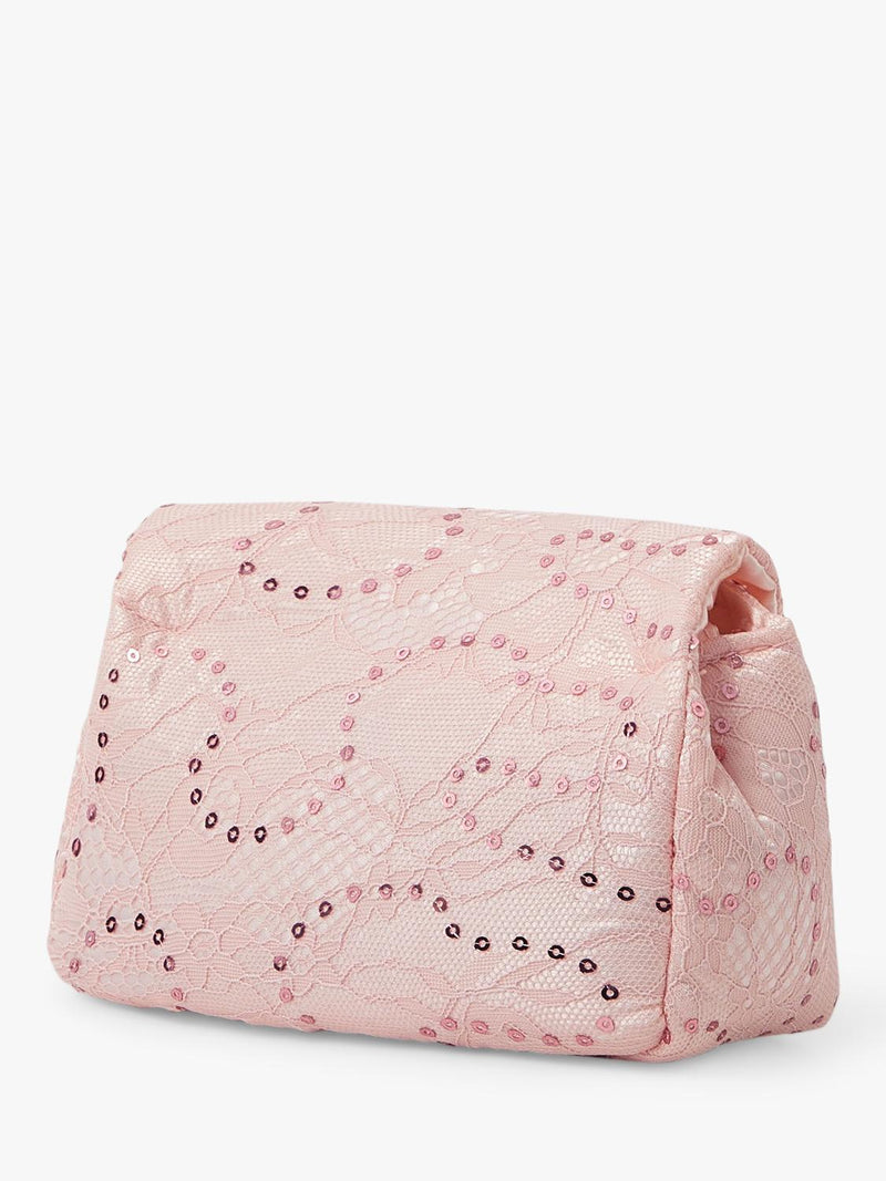 Angels by Accessorize kids pink lace sequin crossbody bag (British brand)