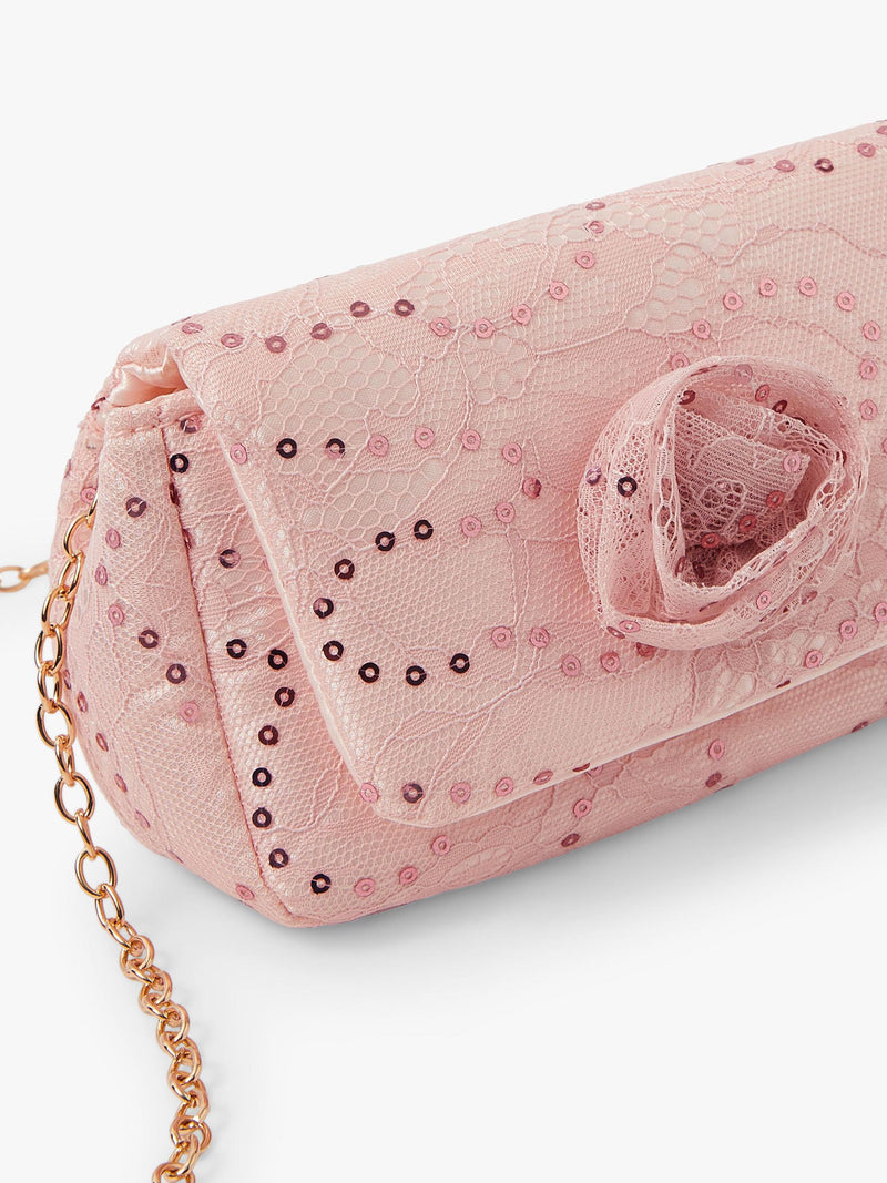 Angels by Accessorize kids pink lace sequin crossbody bag (British brand)