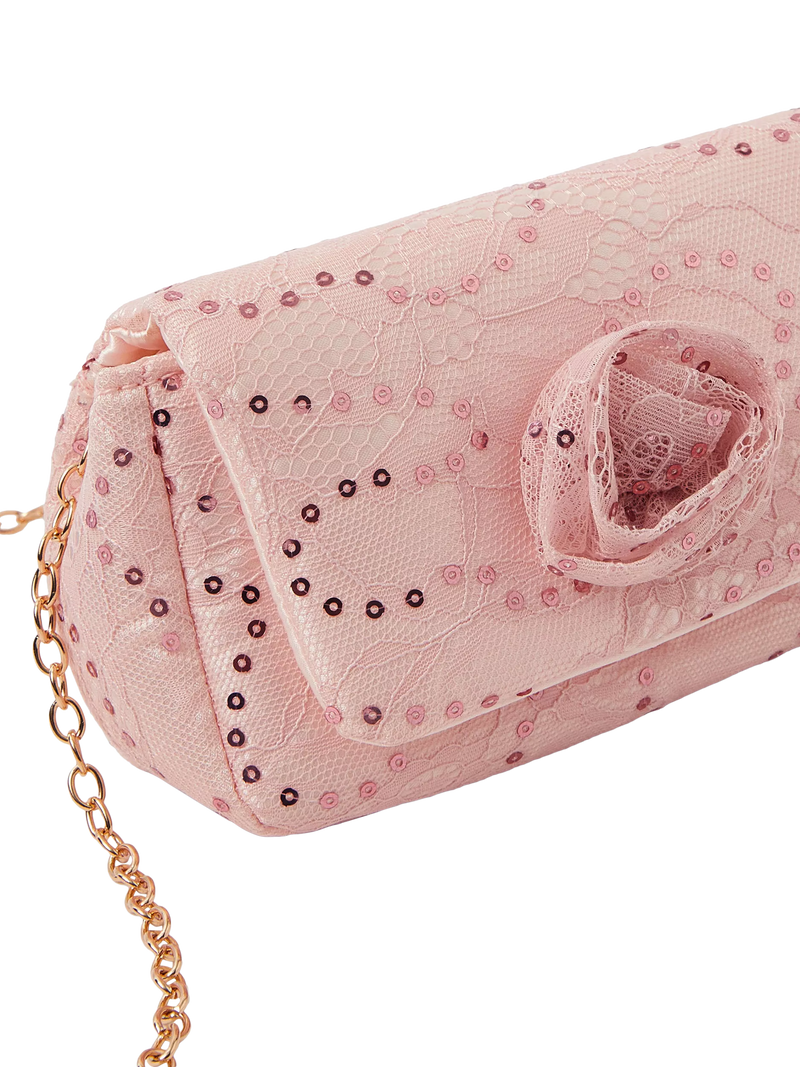 Angels by Accessorize kids pink lace sequin crossbody bag (British brand)