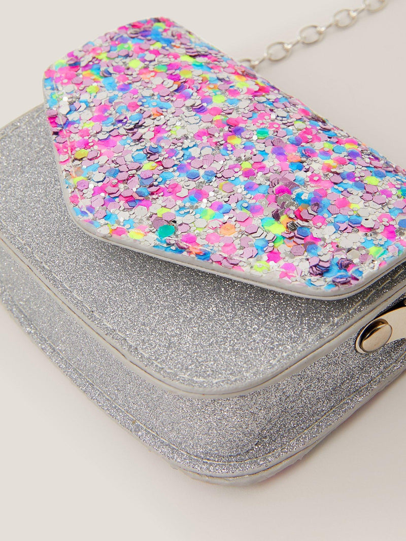 Monsoon kids mini cross body bag with sequin confetti, imported from the UK