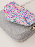 Monsoon kids mini cross body bag with sequin confetti, imported from the UK