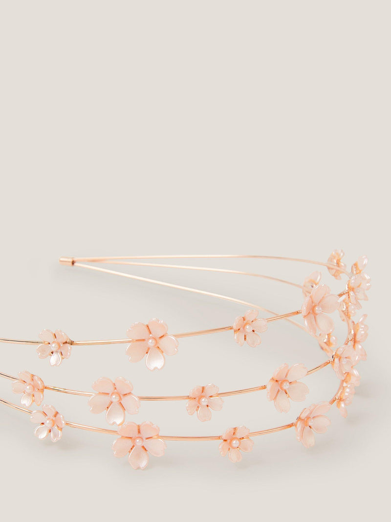Monsoon kids flower pearl headband in pink, UK version