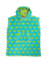 John Lewis Frugi Grown Ups Hooded Towel Turquoise/Yellow 150cm- Buy online at McGrocer