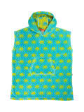 Frugi hooded towel turquoise yellow adult, imported from the UK