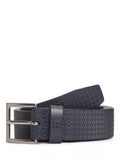 Tommy Hilfiger leather belt all-over flag print midnight blue, imported from the UK