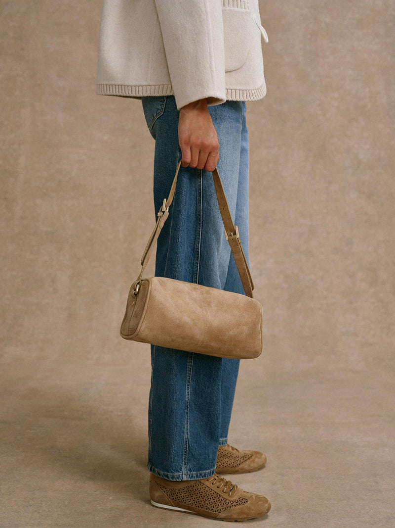 Mint Velvet Matilda pure suede shoulder bag natural - British product