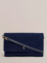 John Lewis Hobbs Ashley Pure Suede Clutch Bag, Midnight Navy- Buy online at McGrocer