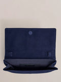 Hobbs Ashley Pure Suede Clutch Bag Midnight Navy, UK version