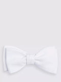 Moss Marcella cotton self-tie bow tie in white (British brand)