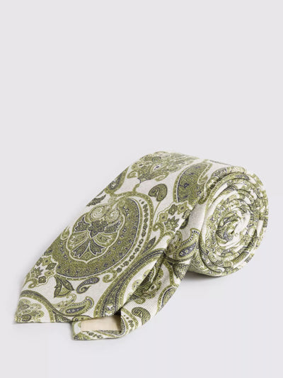 John Lewis Moss Italian Silk Paisley Tie- Buy online at McGrocer