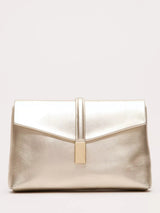 John Lewis Phase Eight Trim Detail Pure Leather Clutch Bag, Gold- Buy online at McGrocer