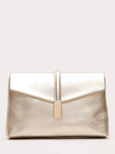 John Lewis Phase Eight Trim Detail Pure Leather Clutch Bag, Gold- Buy online at McGrocer