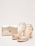 Phase Eight gold leather clutch bag, imported from the UK