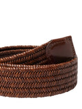 Hackett London tan brown woven braided leather belt, UK version