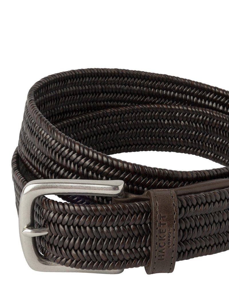 Hackett London braided leather belt 100% cow leather, UK version