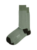 Hackett London cotton rich stripe socks stone green UK version